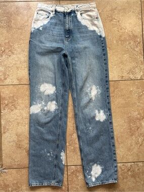 PacSun Distressed Bleached 90s Boyfriend Jeans Size 27 - Blue & White